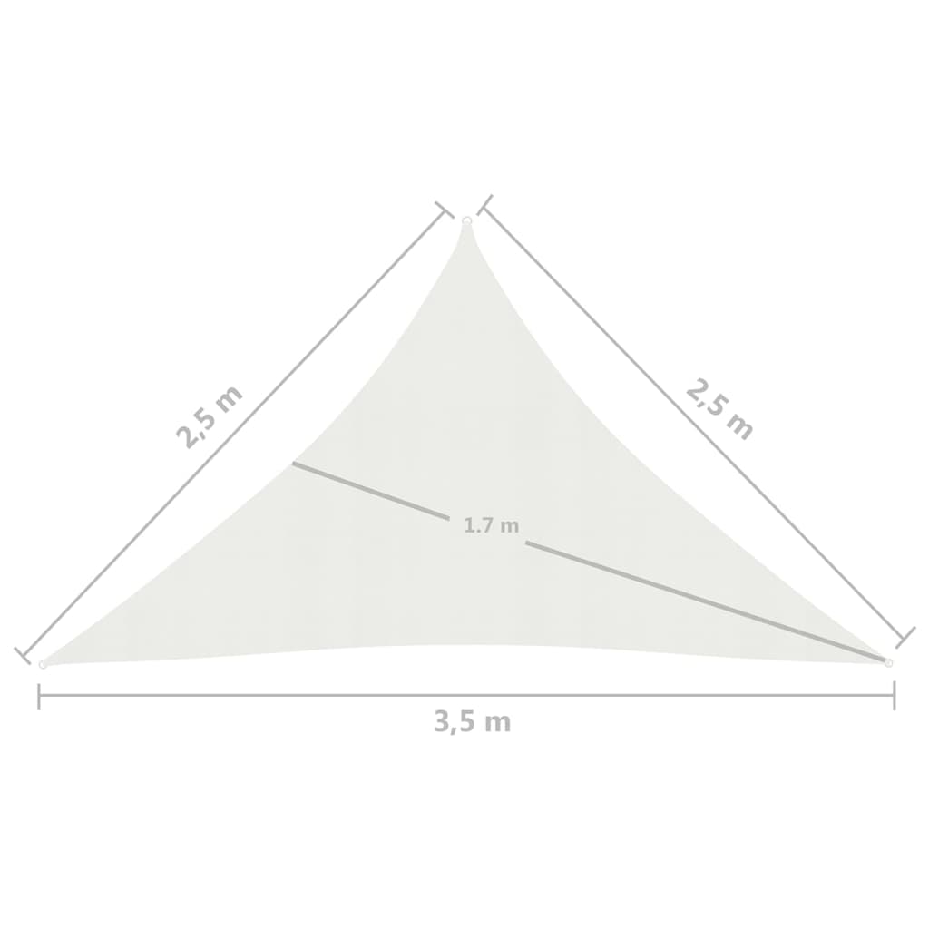 Sonnensegel 160 g/m² Weiß 2,5x2,5x3,5 m HDPE