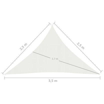 Sonnensegel 160 g/m² Weiß 2,5x2,5x3,5 m HDPE