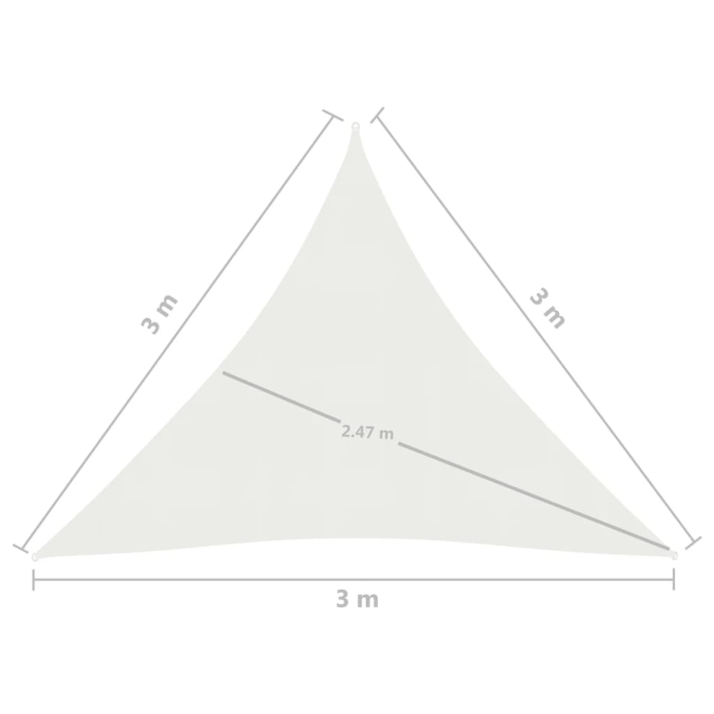 Sonnensegel 160 g/m² Weiß 3x3x3 m HDPE