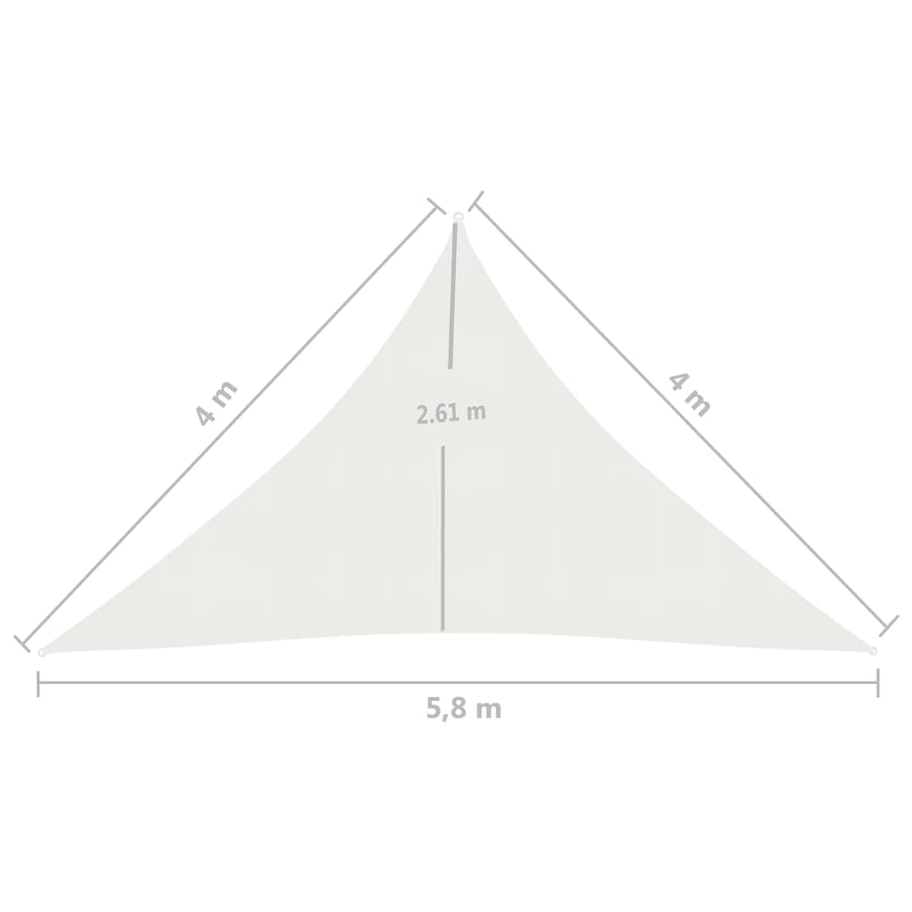 Sonnensegel 160 g/m² Weiß 4x4x5,8 m HDPE