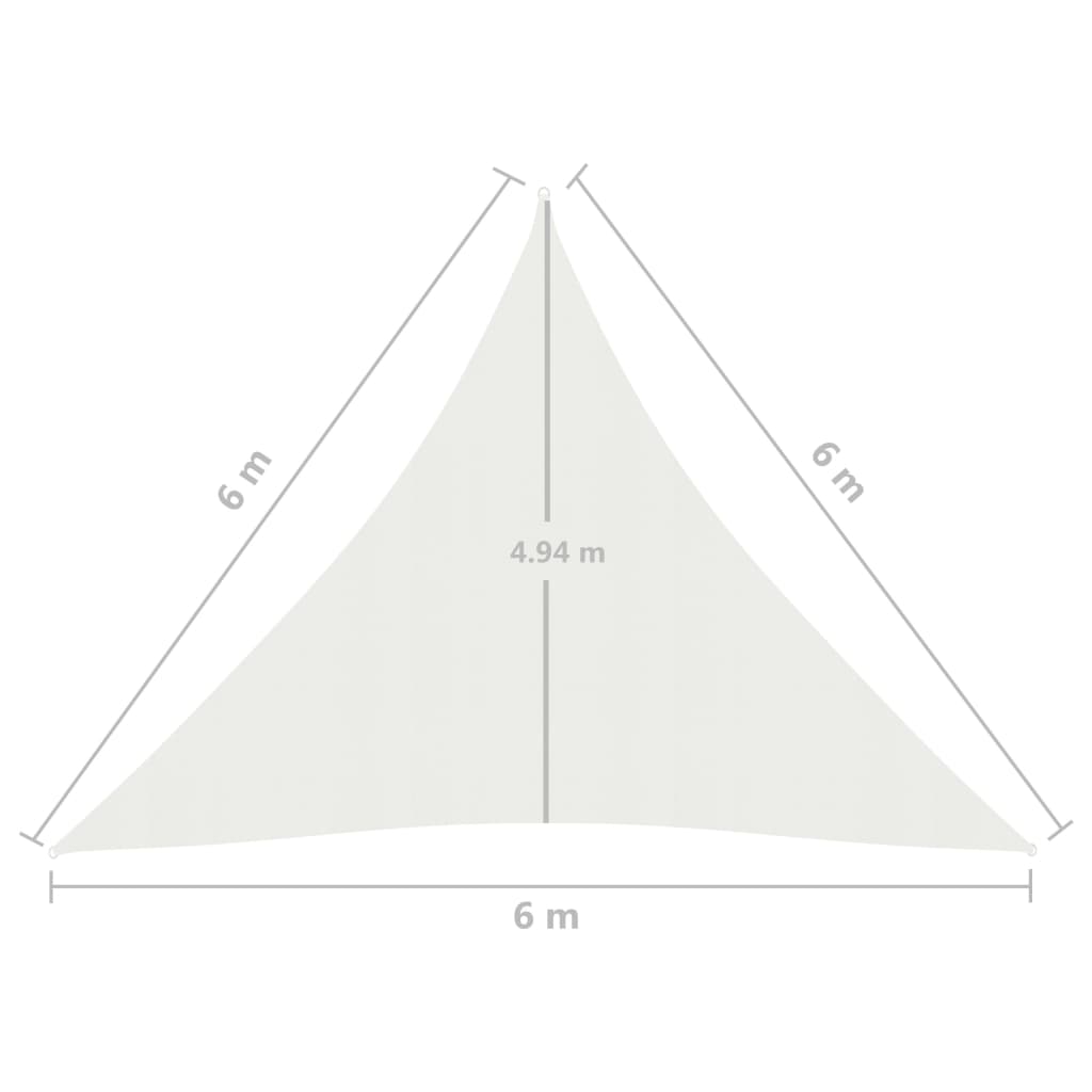 Sonnensegel 160 g/m² Weiß 6x6x6 m HDPE