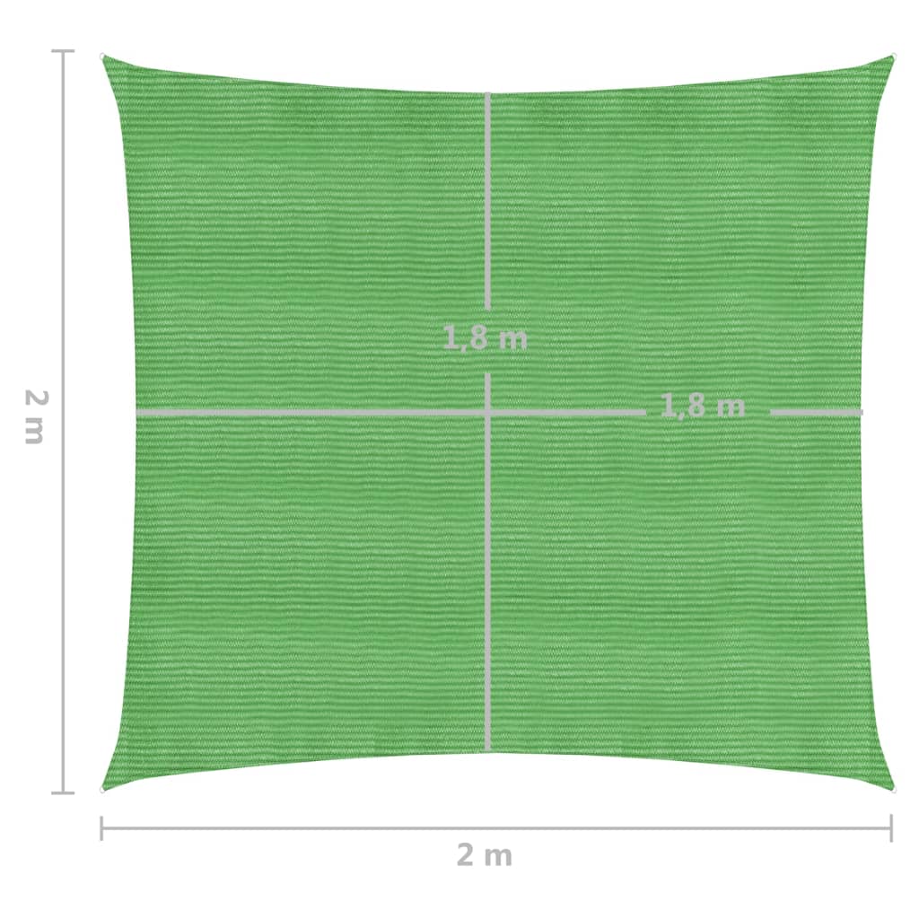 Sonnensegel 160 g/m² Hellgrün 2x2 m HDPE