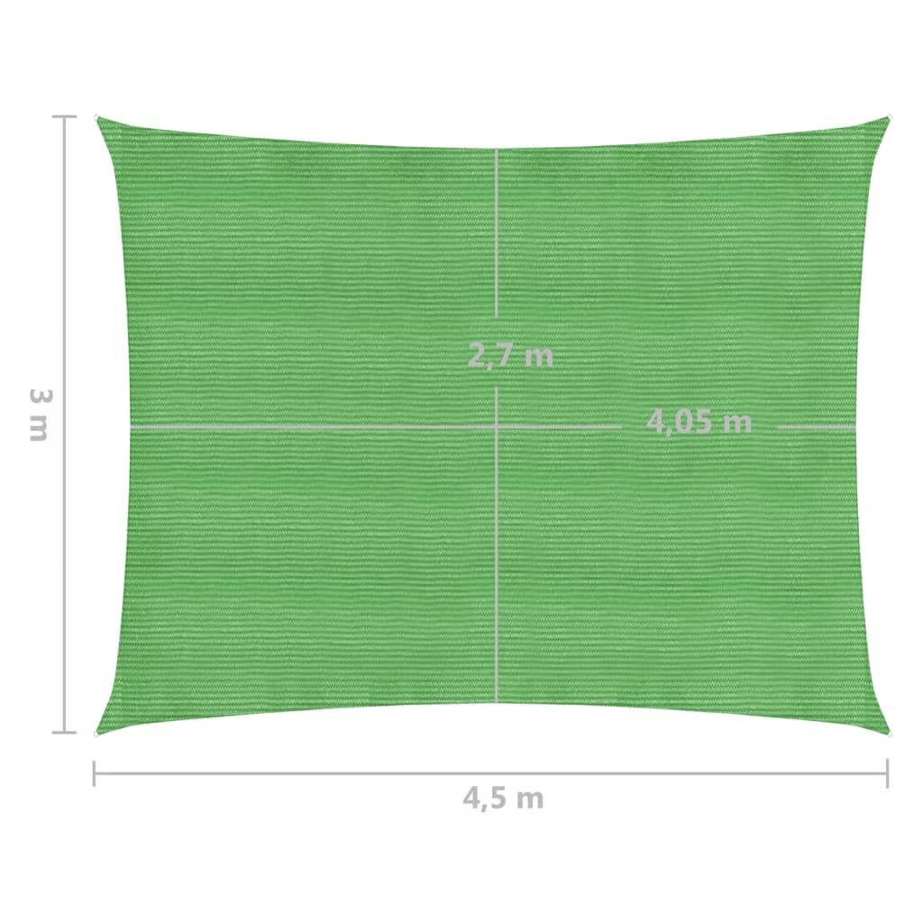 Sonnensegel 160 g/m² Hellgrün 3x4,5 m HDPE