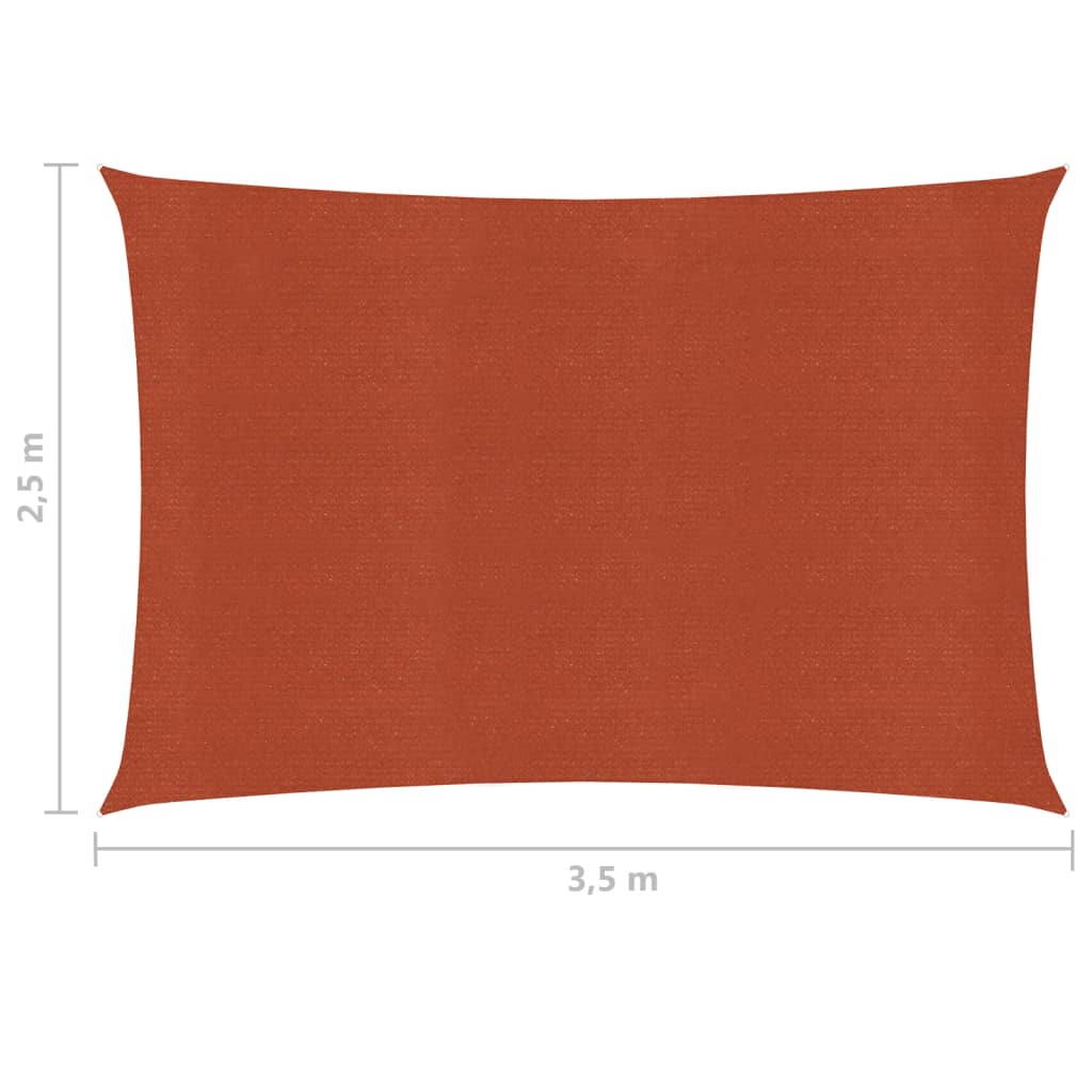 Sonnensegel 160 g/m² Terracotta-Rot 2,5x3,5 m HDPE