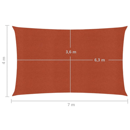 Sonnensegel 160 g/m² Terrakottarot 4x7 m HDPE