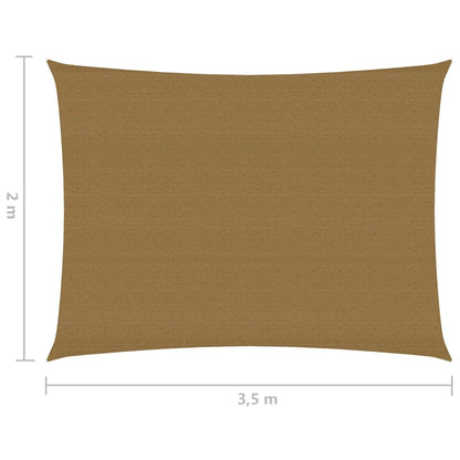 Sonnensegel 160 g/m² Taupe 2x3,5 m HDPE