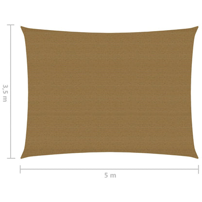 Sonnensegel 160 g/m² Taupe 3,5x5 m HDPE