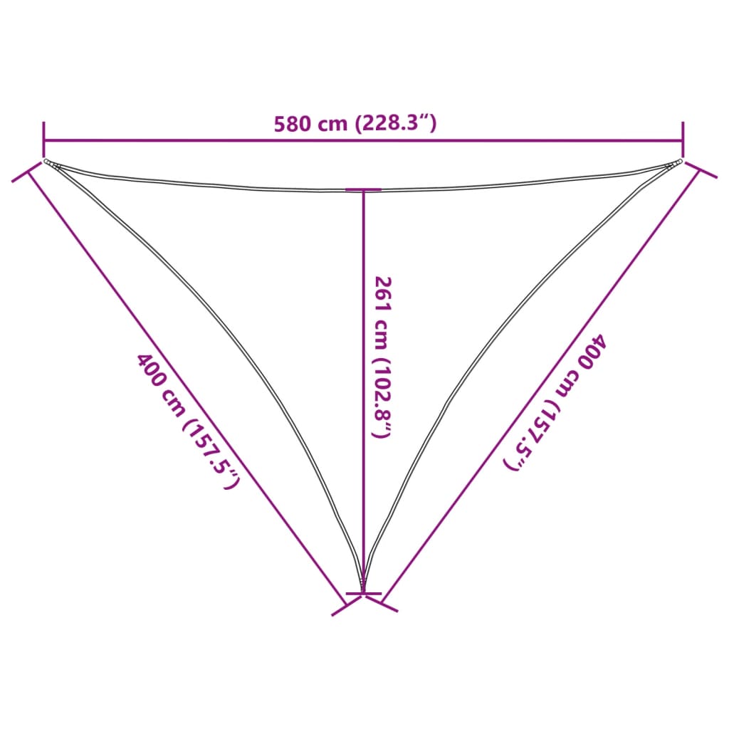 Sonnensegel 160 g/m² Taupe 4x4x5,8 m HDPE