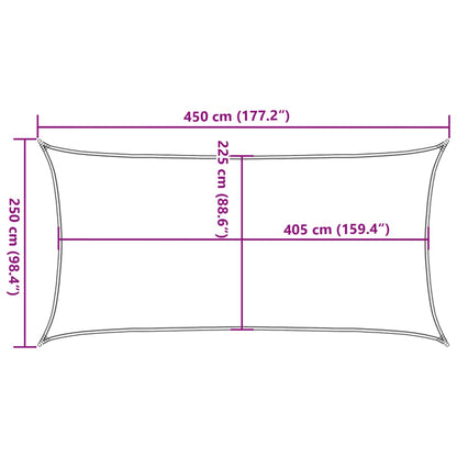 Sonnensegel 160 g/m² Gelb 2,5x4,5 m HDPE