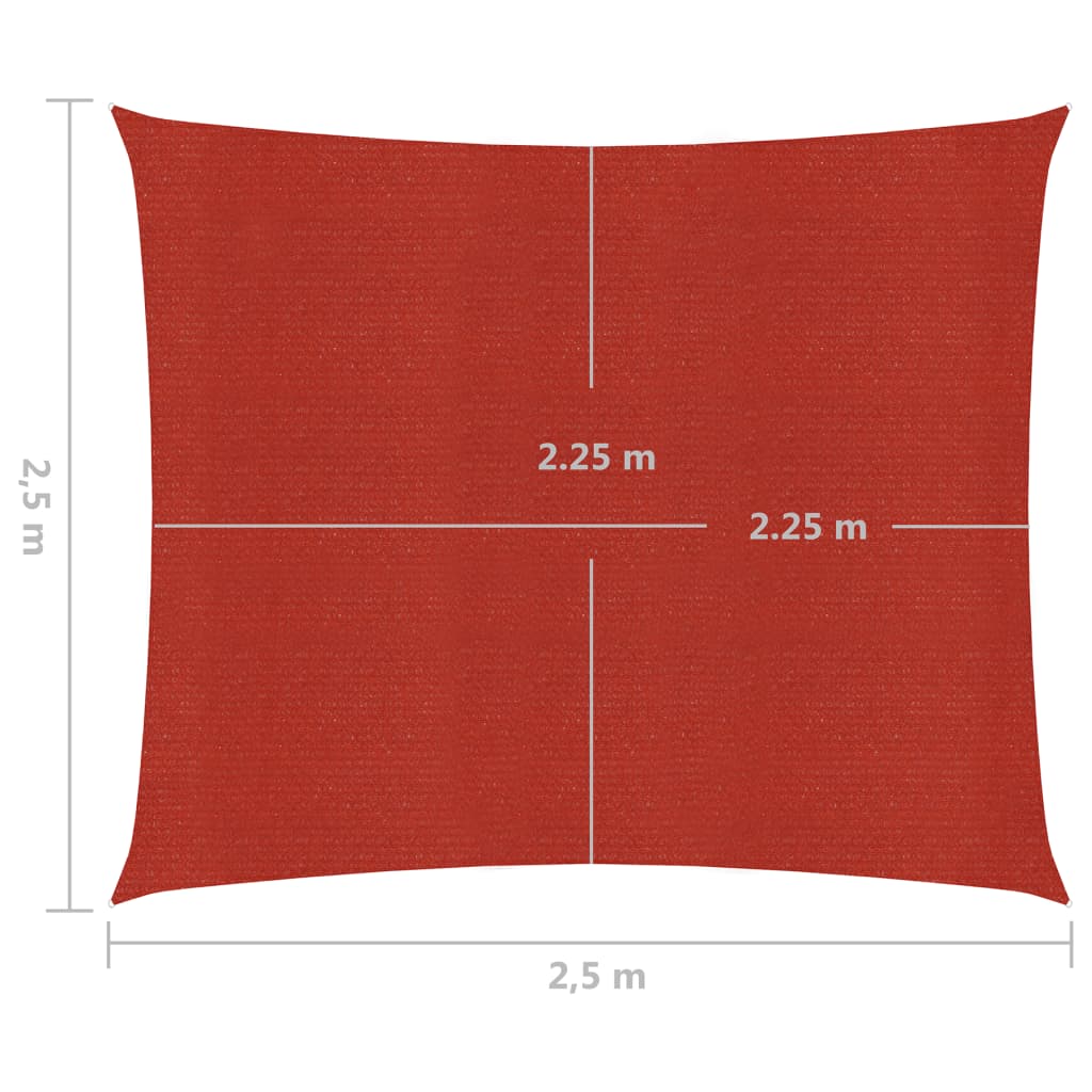 Sonnensegel 160 g/m² Rot 2,5x2,5 m HDPE