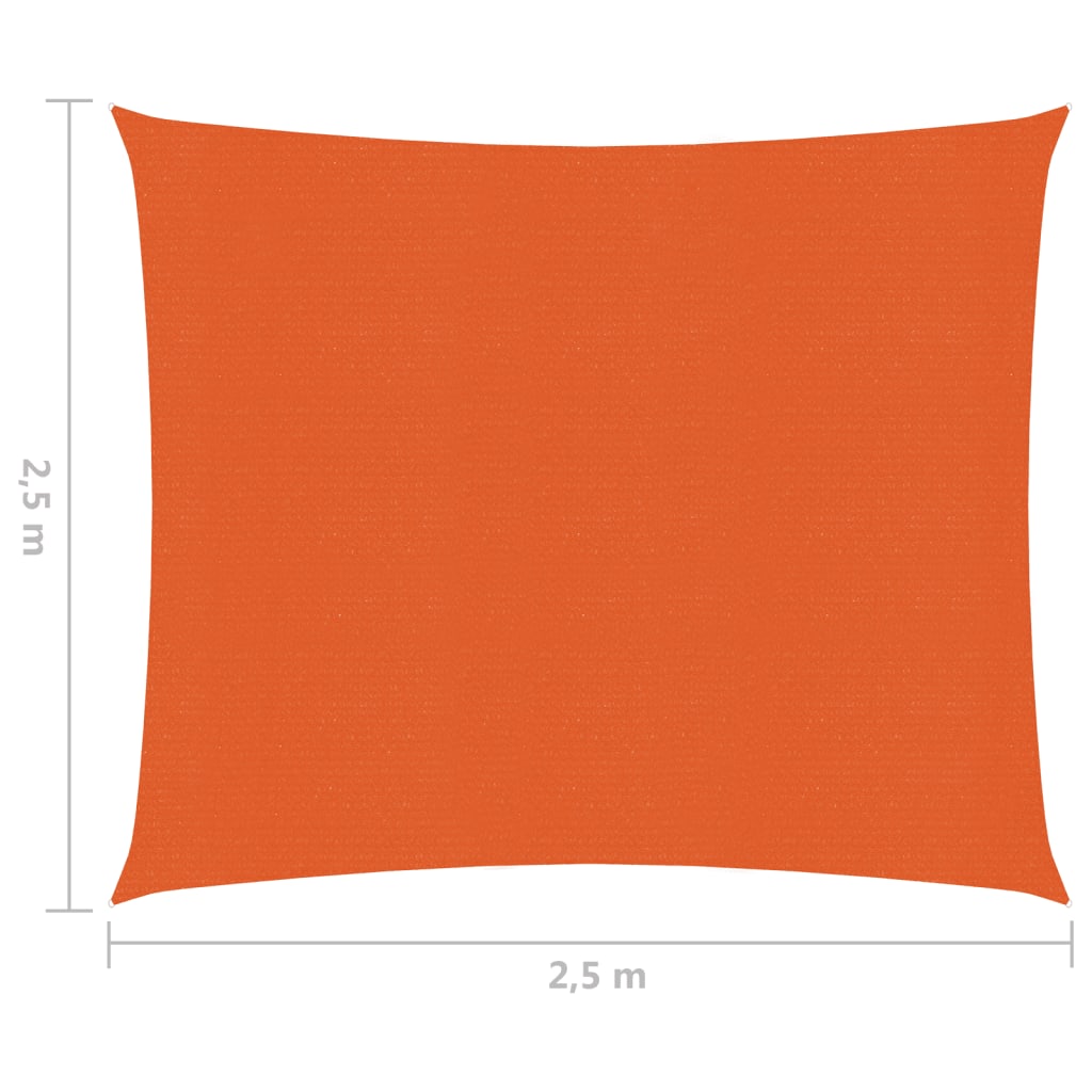 Sonnensegel 160 g/m² Orange 2,5x2,5 m HDPE