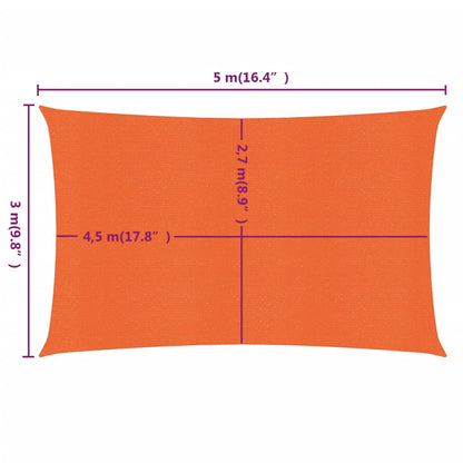 Sonnensegel 160 g/m² Rechteckig Orange 3x5 m HDPE