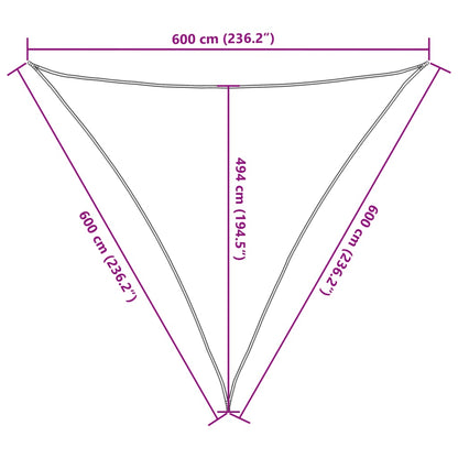 Sonnensegel 160 g/m² Schwarz 6x6x6 m HDPE