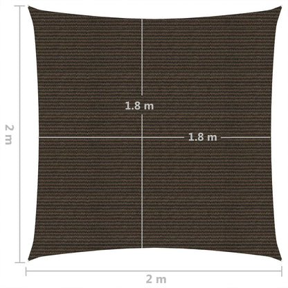 Sonnensegel 160 g/m² Braun 2x2 m HDPE