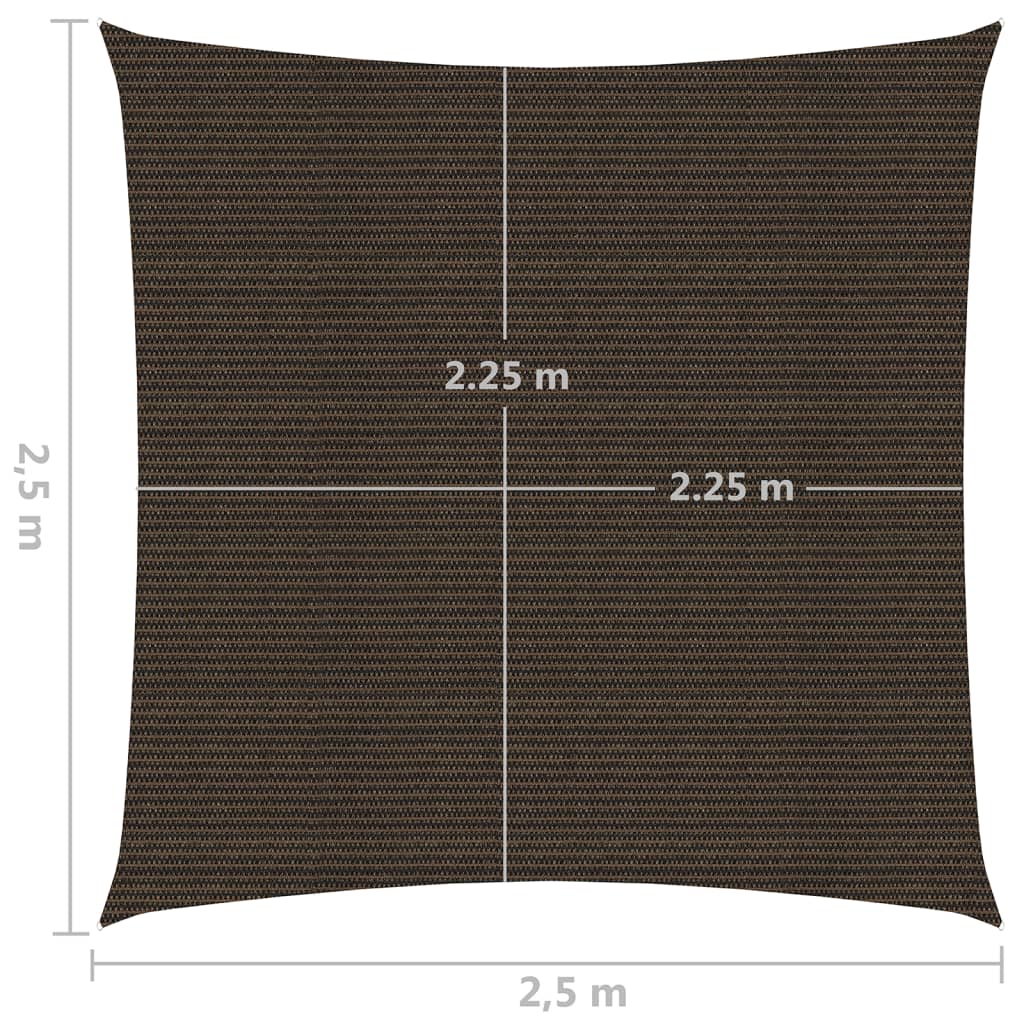 Sonnensegel 160 g/m² Braun 2,5x2,5 m HDPE