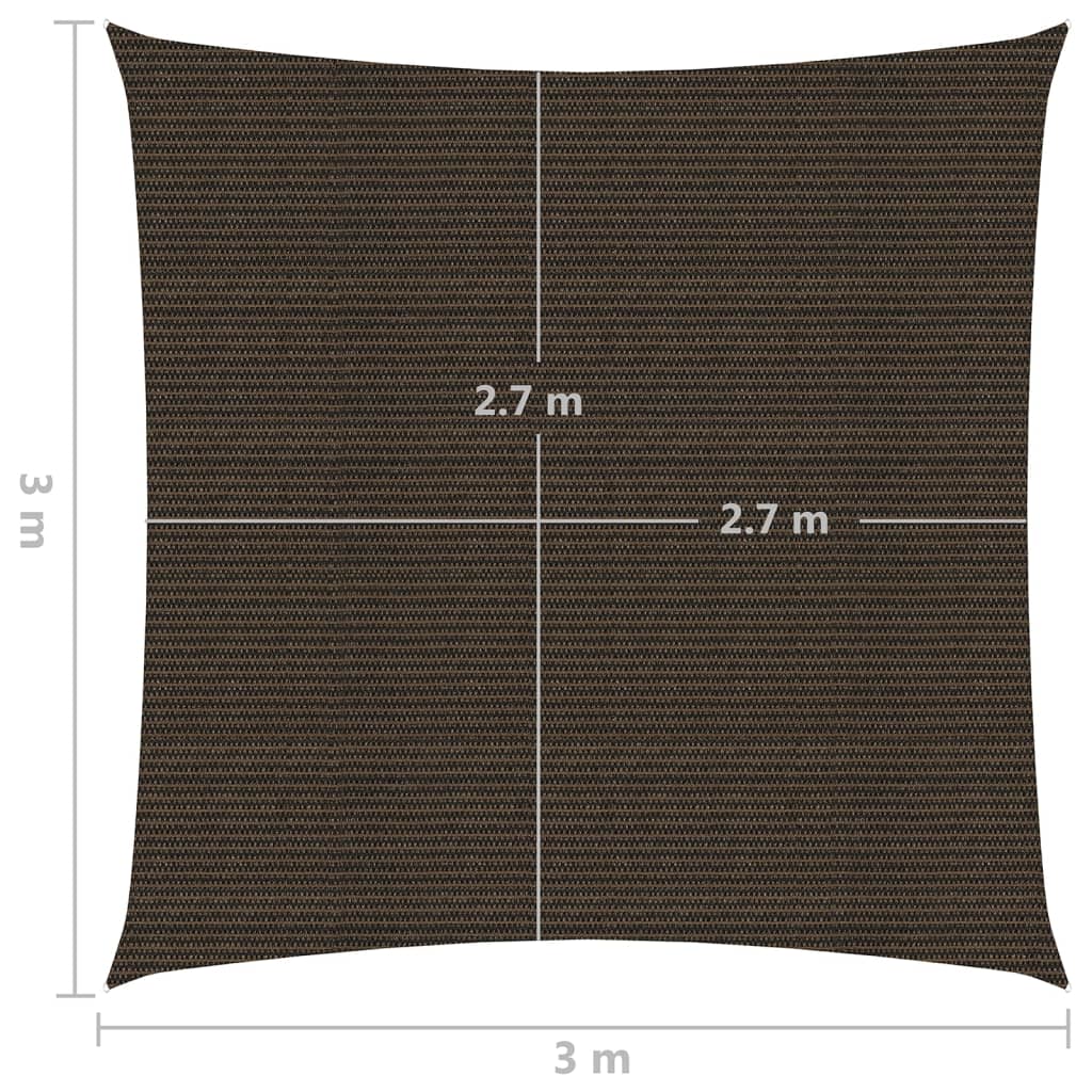 Sonnensegel 160 g/m² Braun 3x3 m HDPE