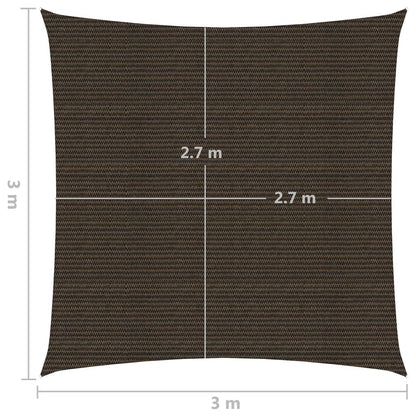 Sonnensegel 160 g/m² Braun 3x3 m HDPE