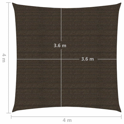 Sonnensegel 160 g/m² Braun 4x4 m HDPE