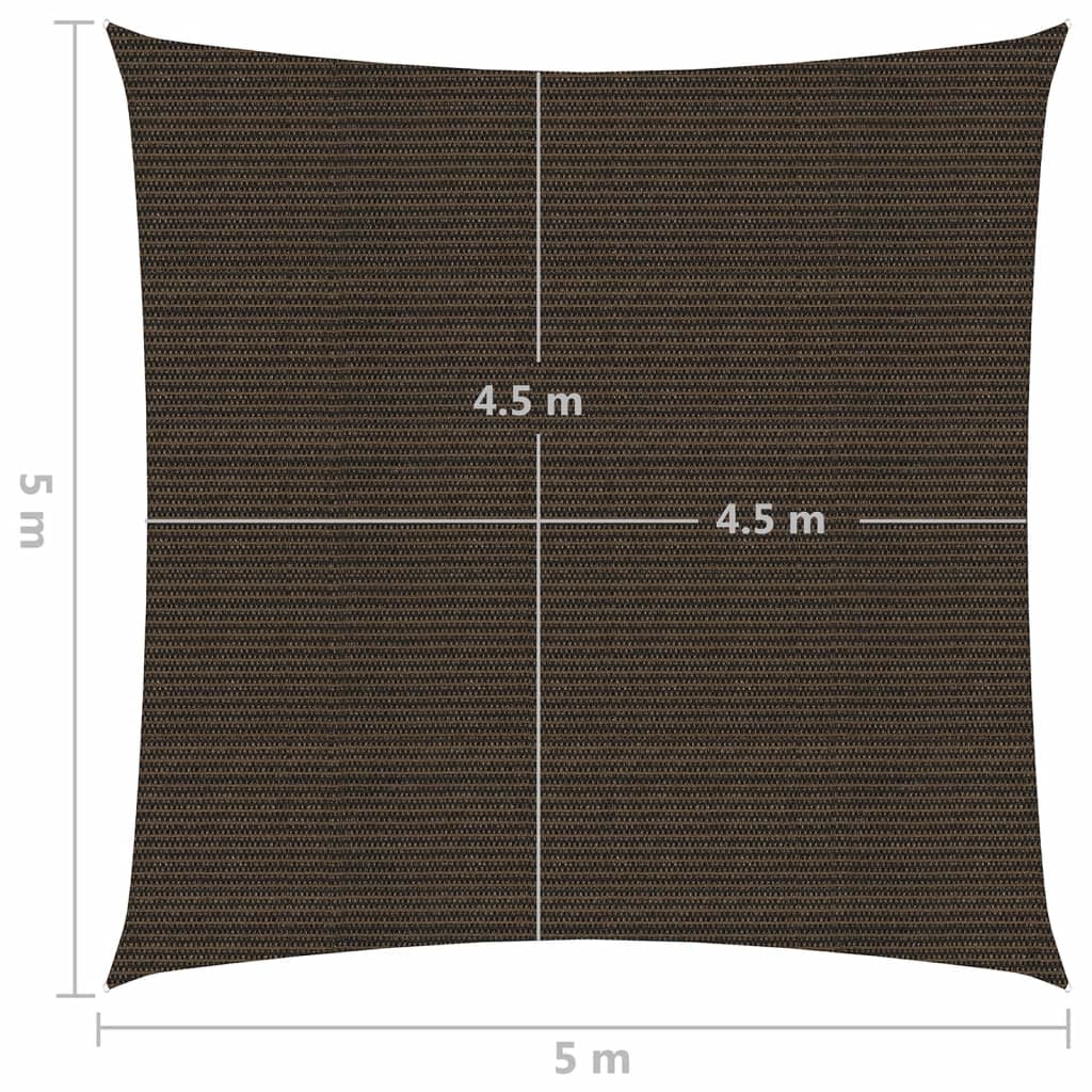 Sonnensegel 160 g/m² Braun 5x5 m HDPE