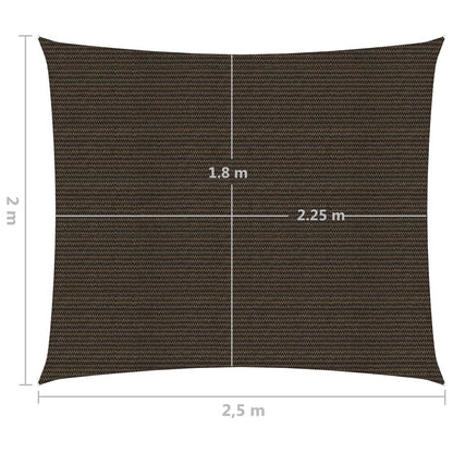 Sonnensegel 160 g/m² Braun 2x2,5 m HDPE