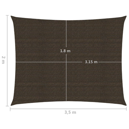 Sonnensegel 160 g/m² Braun 2x3,5 m HDPE