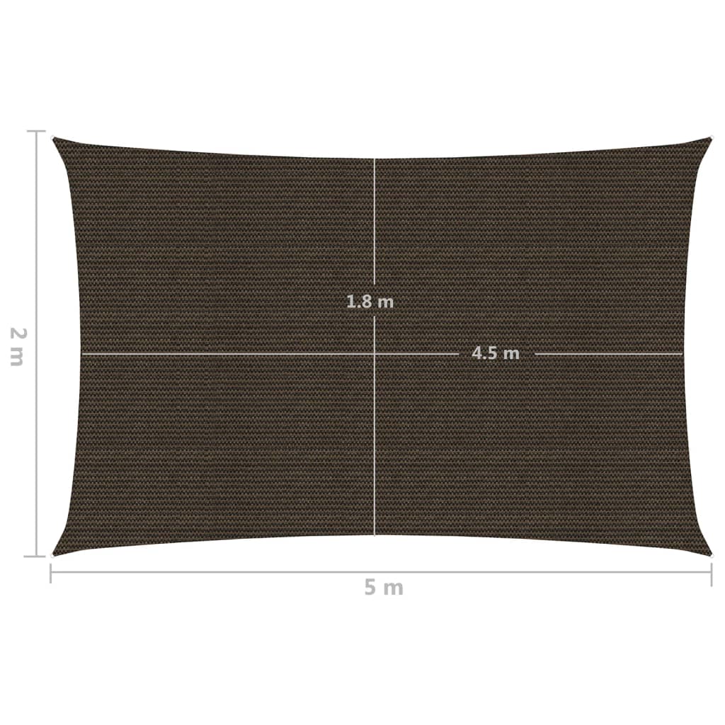 Sonnensegel 160 g/m² Braun 2x5 m HDPE