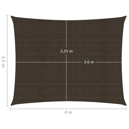 Sonnensegel 160 g/m² Braun 2,5x4 m HDPE