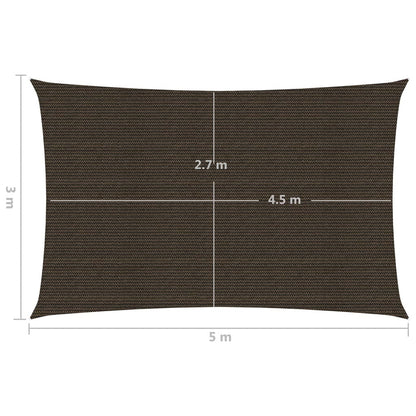 Sonnensegel 160 g/m² Braun 3x5 m HDPE