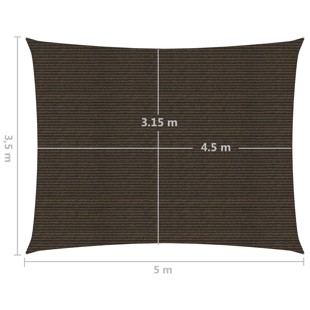 Sonnensegel 160 g/m² Braun 3,5x5 m HDPE