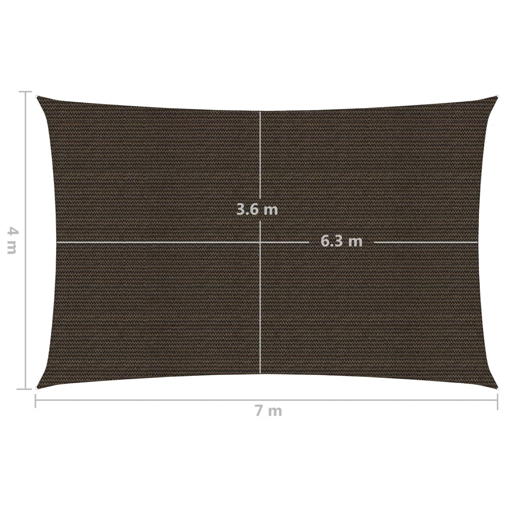 Sonnensegel 160 g/m² Braun 4x7 m HDPE