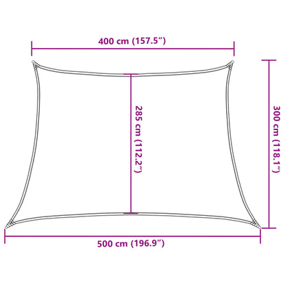 Sonnensegel 160 g/m² Braun 4/5x3 m HDPE