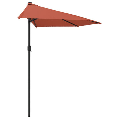 Balkon-Sonnenschirm Alu-Mast Terrakotta 300x155x223cm Halbrund