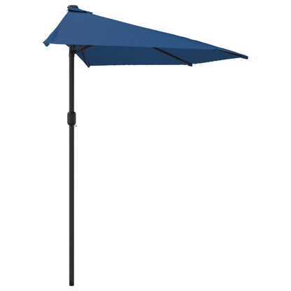 Balkon-Sonnenschirm Alu-Mast Blau 300x155x223cm Halbrund