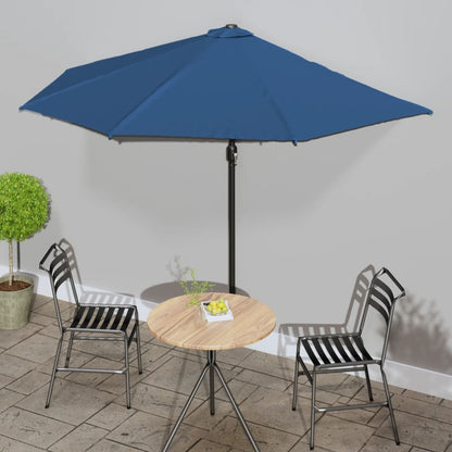 Balkon-Sonnenschirm Alu-Mast Blau 300x155x223cm Halbrund