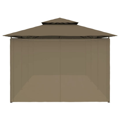 Pavillon mit Vorhängen 600x298x270 cm Taupe 180 g/m²