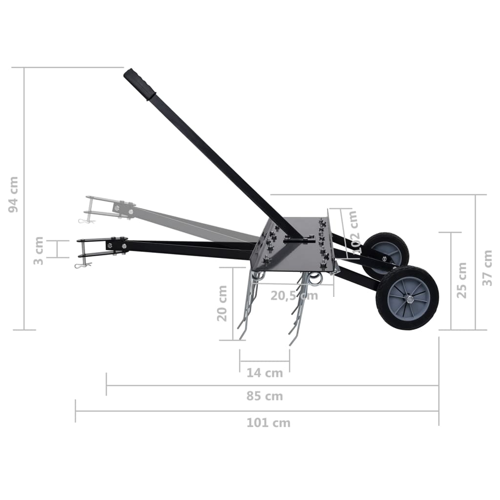 Vertikutierer für Aufsitzmäher 100 cm