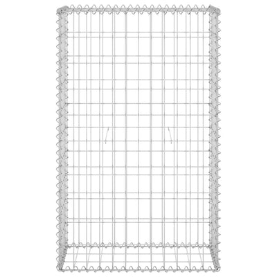 Gabionenwand mit Abdeckung Verzinkter Stahl 60x30x100 cm