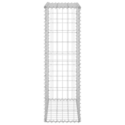 Gabionenwand mit Abdeckung Verzinkter Stahl 60x30x100 cm