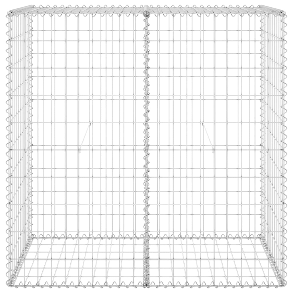 Gabionenwand mit Abdeckung Verzinkter Stahl 100x60x100 cm