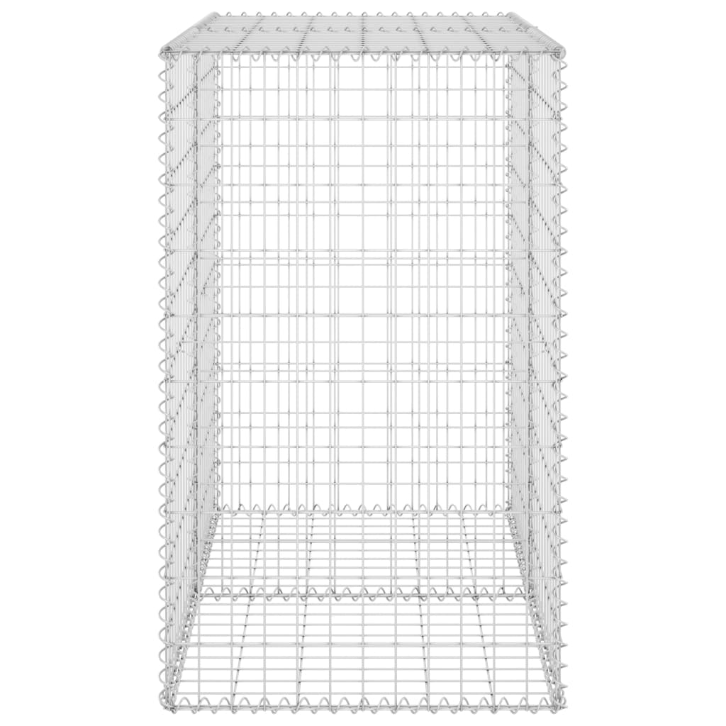 Gabionenwand mit Abdeckung Verzinkter Stahl 100x60x100 cm