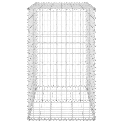 Gabionenwand mit Abdeckung Verzinkter Stahl 100x60x100 cm