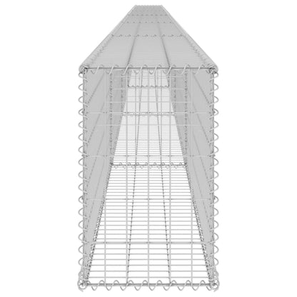 Gabionenwand mit Abdeckung Verzinkter Stahl 900x30x50 cm