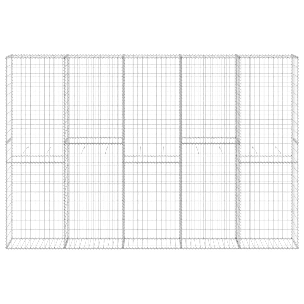 Gabionenwand mit Abdeckung Verzinkter Stahl 300x30x200 cm