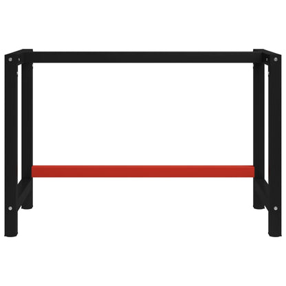 Werkbankgestell Metall 120x57x79 cm Schwarz und Rot