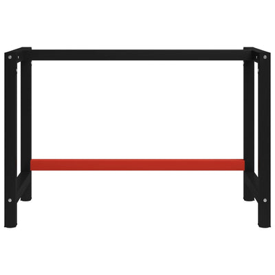 Werkbankgestell Metall 120x57x79 cm Schwarz und Rot