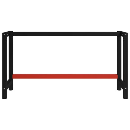 Werkbankgestell Metall 150x57x79 cm Schwarz und Rot