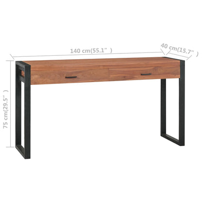 Schreibtisch mit 2 Schubladen 140x40x75 cm Teakholz