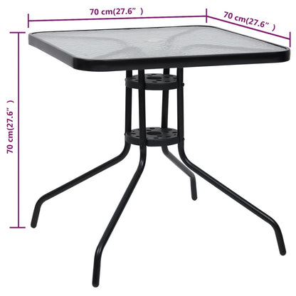 Gartentisch Schwarz 70x70x70 cm Stahl