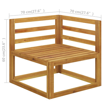 Modular-Ecksofa mit Cremeweißen Kissen Akazie Massivholz