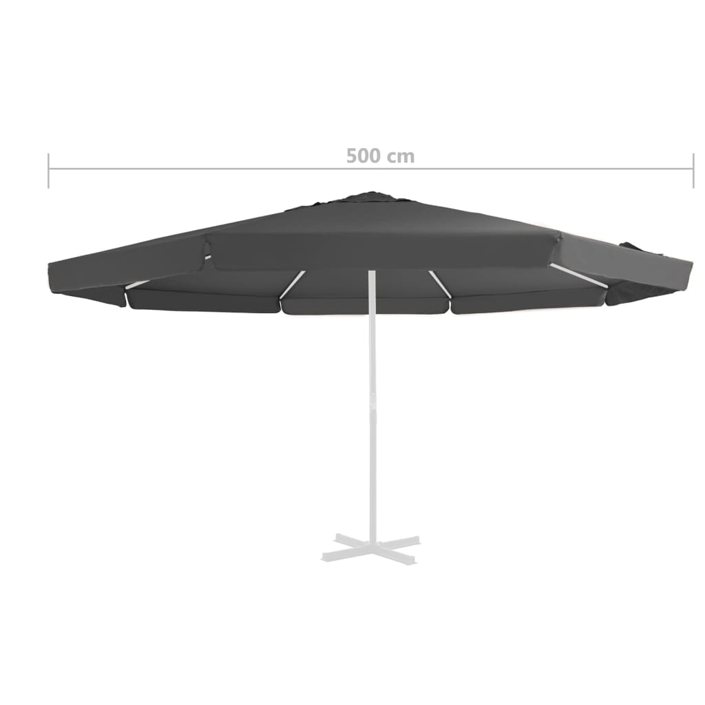 Ersatzbezug für Sonnenschirm Anthrazit 500 cm